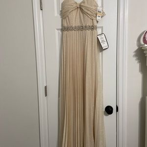 Beautiful Ivory/ gold gown from Macy’s NWT